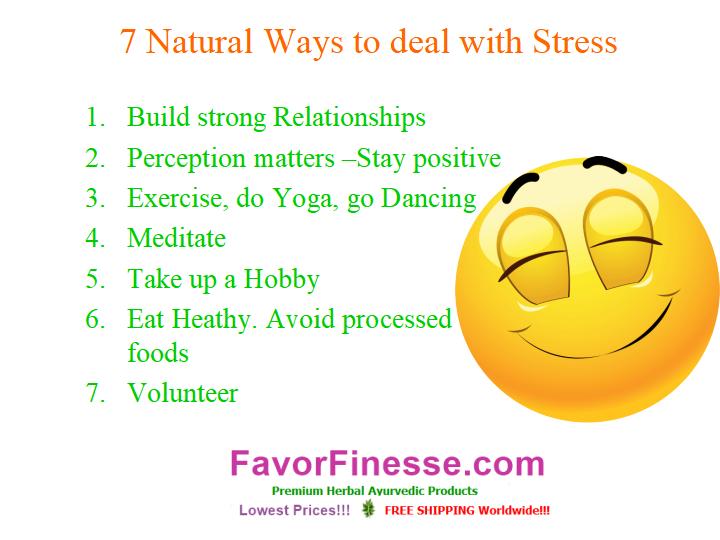 7 natural ways to deal with stress infographic
